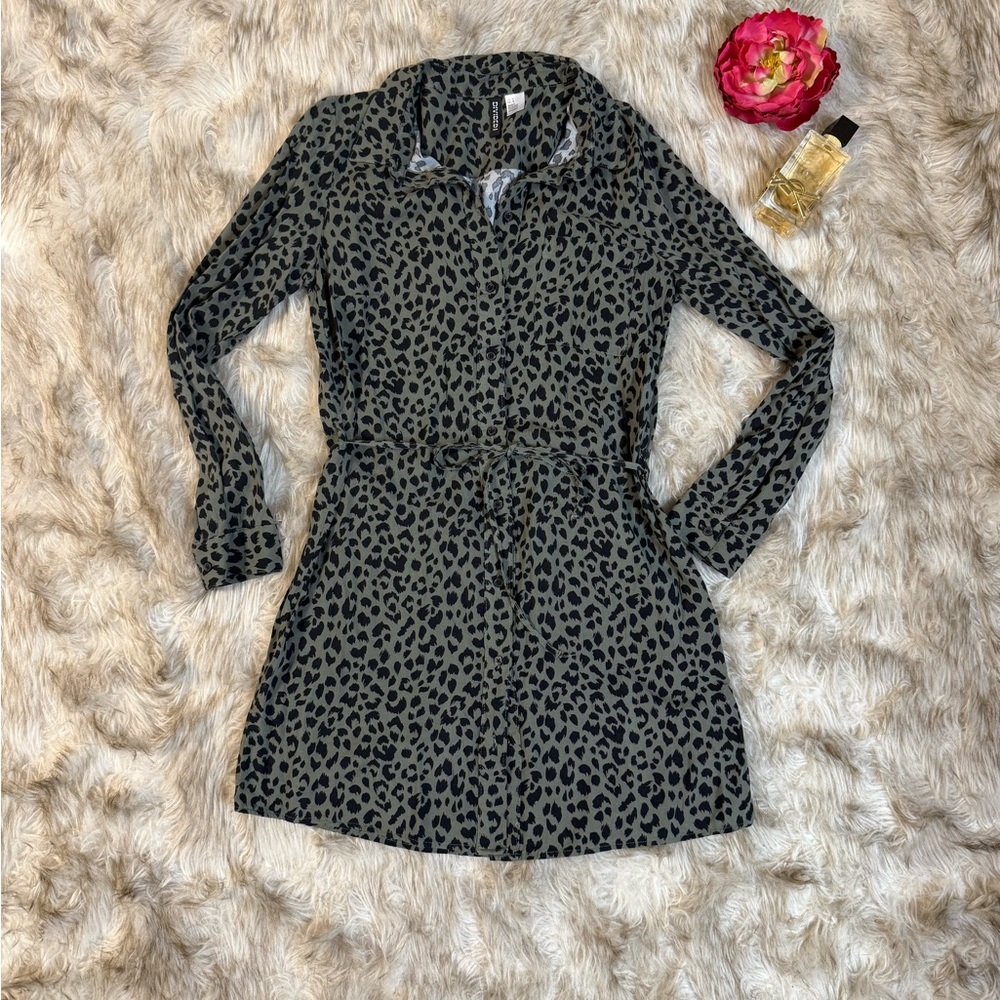 H&M Animal Print Button-Up Dress
